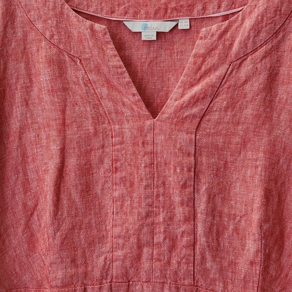 Boden 100% Linen 3/4 Sleeve Salmon Womens 14R - Picture 3 of 11